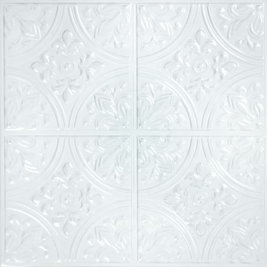 RoomMates Bright White Tin Tile Peel & Stick Backsplash